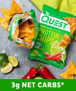 Quest Nutrition Tortilla Style Protein Chips, Chili Lime, Baked, 1.1 Oz, Pack of 12 25 81WN3Hp3hSL