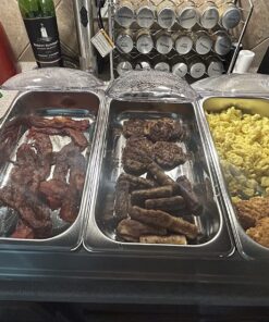 Nutrichef Professional Stainless Steel Buffet Warmer Server with 3 Trays | Portable Hot Plate Food Warmer Station for Parties & Events | Easy to Clean | 3 See-through lids | Max Temperature 175F 3 Pot 3.5 Quart 31 81WNrZKWt3L