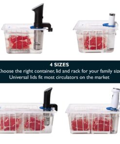 LIPAVI Sous Vide Container Model C10 3.0 Gallon (12 Quarts) 12.7 x 10.3 Inch - NOT INCLUDED: Matching rack and tailored lids for Joule, Anova and more sold separately 12 Quarts 20 81WQ2UO4WsL
