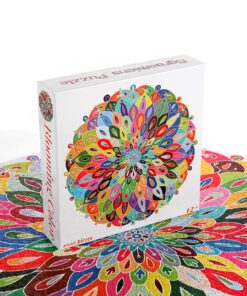 Bgraamiens Puzzle-Blooming Color-1000 Pieces Gradient Puzzle Color Challenge Blue Board Round Jigsaw Puzzles 32 81WRMrJsovL