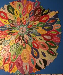 Bgraamiens Puzzle-Blooming Color-1000 Pieces Gradient Puzzle Color Challenge Blue Board Round Jigsaw Puzzles 47 81WSO4P8iqL