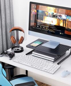 Monitor Stand Riser, Monitor Riser, Laptop Stand for Desk, Laptop Riser, Desk Organizer for Monitor, Laptop Shelf w/Vented for Screen, Computer Stand for Laptop, PC, Printer, for Home & Office Black 33 81WTvSv72L 1