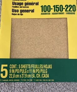 3M Aluminum Oxide Sandpaper, Assorted Grits, 9-in x 11-in Sheets (9005NA) Assorted Grit 9 in x 11 in 4 81WV2sAbwEL