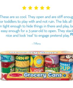 Melissa & Doug Let's Play House! Grocery Cans Play Food Kitchen Accessory ,3+ years- 10 Stackable Cans With Removable Lids 31 81WWN3CJUAL 1