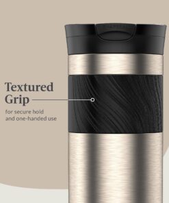 Contigo Byron Vacuum-Insulated Stainless Steel Travel Mug with Leak-Proof Lid, Reusable Coffee Cup or Water Bottle, BPA-Free, Keeps Drinks Hot or Cold for Hours, 16oz, Brown Sugar Transparent 10 81WWXtMEEL