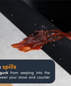 Linda’s Essentials Silicone Stove Gap Covers (2 Pack), Heat Resistant Oven Gap Filler Seals Gaps Between Stovetop and Counter, Easy to Clean Stove Gap Guard (21 Inches, Black) 21 Inches 29 81WY33kEc1L