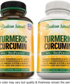 Turmeric Curcumin with BioPerine – 60 Capsules – Turmeric Root Extract, 95% Standardized Curcuminoids, Black Pepper Extract – Antioxidant & Joint Support 11 81WYOOUPU3L 1