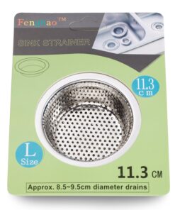 Fengbao 2PCS Kitchen Sink Strainer - Stainless Steel, Large Wide Rim 4.5" Diameter 25 81WYjAZlERL