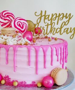 8 Pack Happy Birthday Cake Topper, 1st First Happy Birthday Cupcake Topper, Glitter Gold Decoration 28 81WZMacPYEL