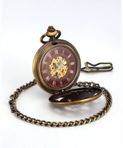 Carrie Hughes Antique Mechanical Pocket Watches for Men Lucky Dragon Phoenix Skeleton Roman Numberals with Chain and Box CH223 10 81WaymfoSRL