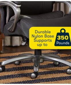 Serta Big and Tall Executive Office Chair with AIR Technology and Smart Layers Premium Elite Foam, Supports up to 350 Pounds, Bonded Leather, Black 28 81WbNVb2aL