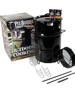 Pit Barrel Cooker Classic Package - 18.5 Inch Drum Smoker | Porcelain Coated Steel BBQ Grill | Includes 8 Hooks, 2 Hanging Rods, Grill Grate and More 55 81Wbz3pOe6L