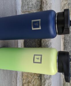 IRON °FLASK Sports Water Bottle - 40oz, 3 Lids (Straw Lid), Leak Proof - Stainless Steel Gym & Sport Bottles for Men, Women & Kids - Double Walled, Insulated Thermos, Metal Canteen Twilight Blue 40 Oz 33 81WcOdD0ckL