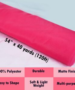 Craft And Party, Coral Fabric Tulle Roll 54 Inch by 40 Yards (120 ft) Fabric Tulle Bolt for DIY Tutu Skirt, Wedding and Decoration (Coral) 54" x 40 yards 6 81Wf1UvnlL