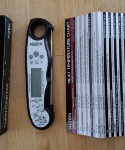 KIZEN Digital Meat Thermometer with Probe - Instant Read Food Thermometer for Cooking, Grilling, BBQ, Baking, Liquids, Candy, Deep Frying, and More - Black/White 33 81WgLnoPYsL