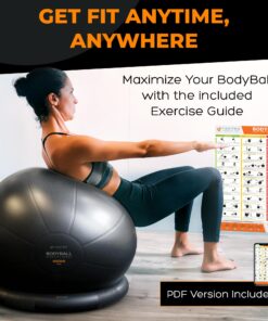 MANTRA SPORTS Heavy-Duty Exercise Ball Chair for Office Desk, Yoga Ball Chair Stability Ball with Base for Home Gym, Active Sitting Workout Ball Seat for Balance, Fitness, Birthing, Pregnancy & Labor Black (Ball & Base) 65cm (Height 5'4" - 5'10") 14 81WjV2qzgL