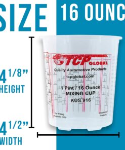 Custom Shop - Pack of 12 Each - 16 Ounce Paint Mixing Cups - 1 Pint - Cups Have calibrated Mixing ratios on Side of Cup Cups - Pack of 12 11 81WltPmgRRL