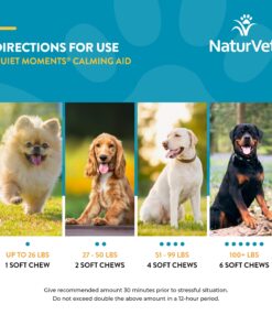 NaturVet Quiet Moments Calming Aid Dog Supplement – Helps Promote Relaxation, Reduce Stress, Storm Anxiety, Motion Sickness for Dogs – Tasty Pet Soft Chews with Melatonin – 70 Ct. Dog - Quiet Moments Melatonin 70 Soft Chews 25 81Wm8HZ2hZL