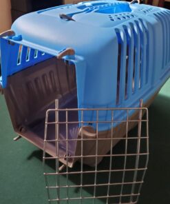 MidWest Homes for Pets Pet Carrier: Hard-Sided Dog /Cat Carrier, Small Animal Carrier in Blue, Dims 17.91 L x 11.5 W x 12 H for Tiny Dog Breeds, Perfect Dog Kennel Travel Carrier for Quick Trips 19-Inch "Toy" Dog Breeds 38 81WnMK9ufmL
