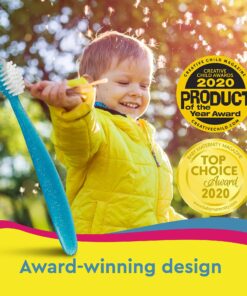 RADIUS Totz Toothbrush Extra Soft Brush BPA Free & ADA Accepted Designed for Delicate Teeth & Gums for Children 18 Months & Up - Blue Coral Yellow - Pack of 3 3 Count (Pack of 1) Blue/Coral/Yellow 23 81WpMLG5U4L