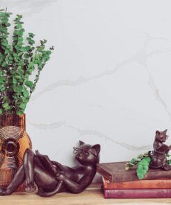 Young's Inc. Cat Figurine - Cute Cat Statue - Whimsical Cat Decor for Cat Lovers - Cat Collectibles and Meditation Decor - Cat with Eye Glasses - 4'' L X 3'' W X 5'' H Sitting Up 25 81WpwmMo6SL