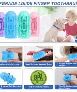 Alternative view of LDIIDII Dog Toothbrush Dog Tooth Brushing Kit 4Pack Dog Finger Toothbrush for Dog Teeth Cleaning&Dog Dental Care,Cat Toothbrush Dog Tooth Brush Puppy Toothbrush Pet Toothbrush Blue Green Pink Purple