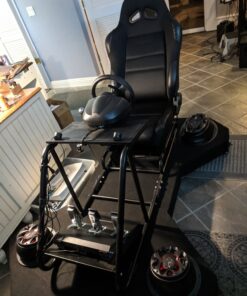 VEVOR Racing Simulator Stand Adjustable Steering Wheel Stand Carbon Steel Racing Wheel Stand fit for Logitech G25, G27, G29, G920, Racing Wheel Gaming Stand, Not Included Wheel,Pedals and Chair Black 63 81WrFAmmnL