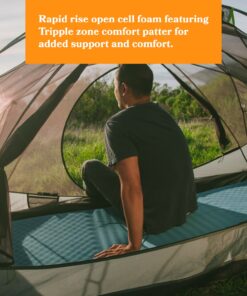 Fox Outfitters Comfort Series Self Inflating Camp Pad - Perfect Foam Sleeping Pads for Camping, Backpacking, Hiking, Hammocks, Tents (Regular) 12 81Ws28EkEfL