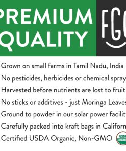 FGO Organic Moringa Oleifera Leaf Powder, 100% Raw from India, 16oz (Pack of 1) 1 Pound (Pack of 1) 20 81WsfJqLYgL