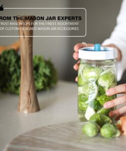 Masontops Pickle Pipes - Airlock Fermentation Lids - Fermentation Kit for Small Mouth Mason Jar Sauerkraut & Pickle Kit - Fermentation Jar Not Included Small Mouth 4PK 16 81WuHD4eaFL