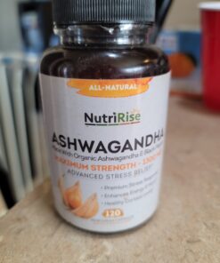 NutriRise Organic Ashwagandha Root Capsules with Black Pepper, 1300mg, Natural Stress & Mood, Thyroid, and Immune Support Supplement, Nootropic for Focus & Energy, Gluten Free, 120 Count 27 81Wuo8bYDNL 3
