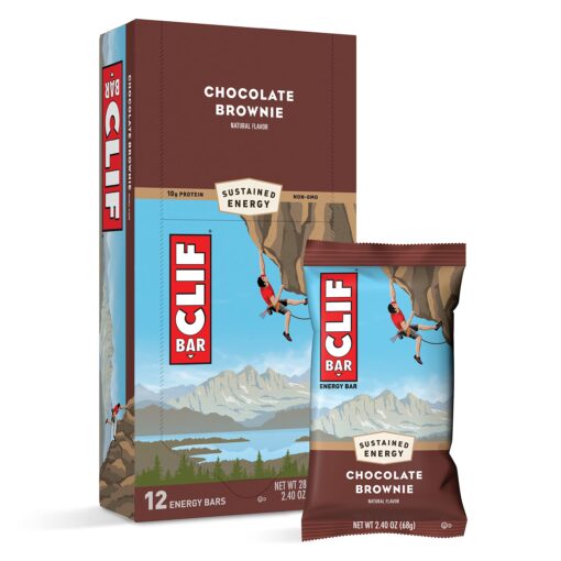 CLIF BARS - Energy Bars - Chocolate Brownie Made with Organic Oats - Plant Based Food - Vegetarian - Kosher (2.4 Ounce Protein Bars, 12 Count) Packaging May Vary