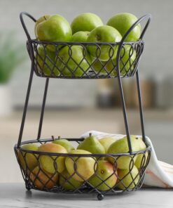 Gourmet Basics by Mikasa Loop and Lattice Wire Basket, Antique Black 19 81WxaGU k2L