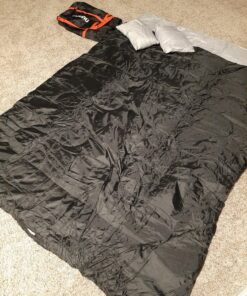 Double Sleeping Bag, Ohuhu Sleeping Bags for Adults with 2 Pillows 2 Person Sleeping Bag for Kids Waterproof Cold Weather Sleeping Bags for Family Teens Camping Backpacking Hiking Outdoor Black 62 81WyeKogXHL