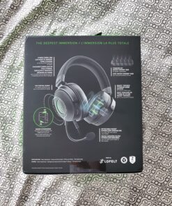 Razer Kraken V3 HyperSense Wired USB Gaming Headset w/Haptic Technology: Triforce Titanium 50mm Drivers - THX Spatial Audio - Hybrid Fabric & Leatherette Memory Foam Cushions - Detachable Mic 65 81WynvRm dL