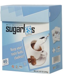 Alternative view of Health Garden Sugarless Erythritol and Stevia Blend Sweetener Packets - All Natural - Non GMO - Kosher- Keto Friendly (40 Packets) 40 Packets