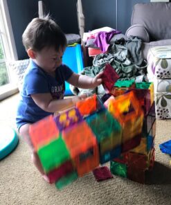 Playmags 100-Piece Magnetic Tiles Building Blocks Set, 3D Magnet Tiles for Kids Boys Girls, Educational STEM Toys for Toddlers… plain 33 81X0OtvCSL