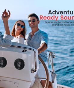 Pyle 6.5 Inch Dual Marine Speakers - 2 Way Waterproof and Weather Resistant Outdoor Audio Stereo Sound System with 150 Watt Power, Polypropylene Cone and Cloth Surround - 1 Pair - Pyle PLMR60B (Black) 26 81X242d7VjL