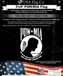 Alternative view of POW MIA Flag by USA Flag Co. is 100% American Made: The BEST 3x5 Outdoor POW-MIA Flags, Made in the United States of America
