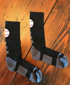 MadSportsStuff Baseball Logo Athletic Crew Socks (multiple colors) Medium Black/Graphite 13 81X4ViJXWOL