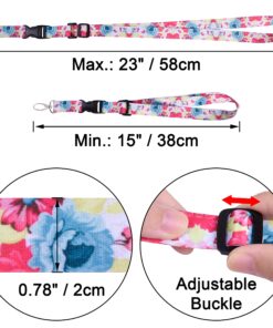 Alternative view of Wisdompro Adjustable Lanyard, Heavy Duty Neck Strap Lanyard with Detachable Buckle and Metal Hook for Keys, ID Badges, Card Holder, Name Tags - Dahlia Neck Lanyard