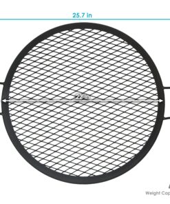 Sunnydaze X-Marks Fire Pit Cooking Grate - Outdoor Round Black Steel BBQ Campfire Grill with Handles - 22-Inch 22 in 12 81X7oddsnyL