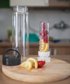 Infusion Fruit Infuser Water Bottle - BPA Free Insulated Water Bottle, Reusable Water Bottle with Fruit Infuser, Easy-to-Clean Gym Accessories for Women, Sports Water Bottle, Savvy Outdoors Black 24 oz 20 81X8JzmqJL