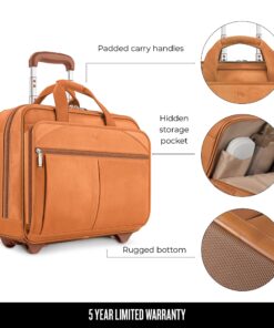 Solo Walker Leather Rolling Laptop Bag, Tan 29 81X8Uc7FF2L