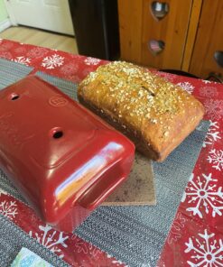 Emile Henry Made In France Bread Loaf Baker, 9.4 x 5"", Burgundy 36 81X9RRTiSTL