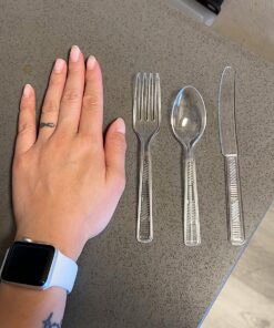 Party Dimensions Plastic 300 Count Cutlery Combo Box, Clear, Combo Box, Clear 300 Count 23 81X9qsAViuL