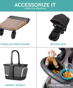 Evenflo Pivot Xpand Modular Travel System with LiteMax Infant Car Seat with Anti-Rebound Bar (Ayrshire Black) Ayrshire Black 19 81XAuxUE3LL