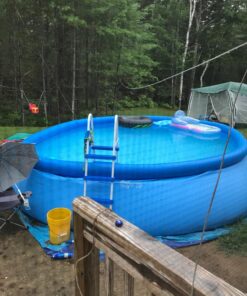 Intex 26175EH Easy Set 18 Feet by 48 Inch Round Inflatable Outdoor Backyard Above Ground Swimming Pool Set with Cover, Ladder, and Filter, Blue 18FT x 48IN 49 81XB5LLul0L