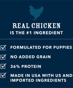 Amazon Brand - Wag Grain Free Dry Dog Food for Puppies, Chicken & Lentil Recipe (15 lb. Bag) 15 Pound (Pack of 1) 19 81XEhUlr1QL