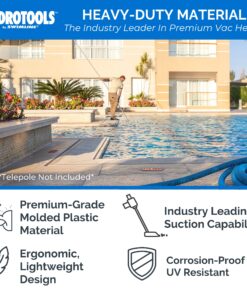 SWIMLINE HYDROTOOLS Manual Pool Vacuum Head Attachment For Inground & Above Ground Pools |Weighted Swimming Pool Vac Head Butterfly Shape W/ Bristles| Swivel Hose 1-1/4 or 1-1/2’’|Clean Debris 8130 12 81XF22wOY4L